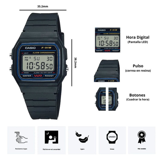 Casio F-91W Original | El reloj clásico más vendido del mundo